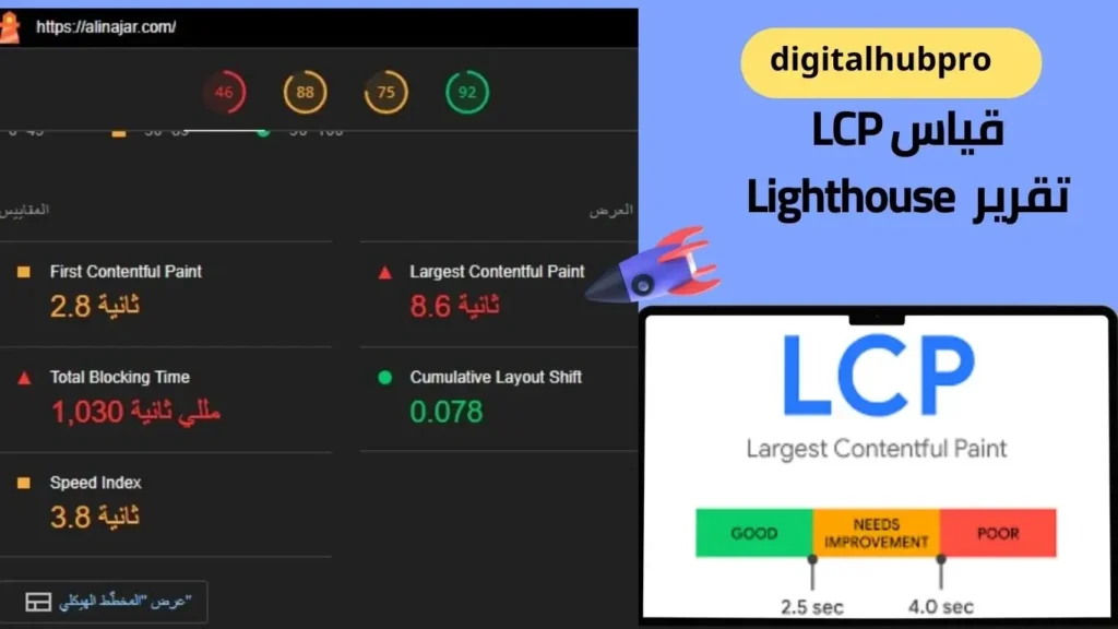 تحسين LCP: دليل شامل لتحميل صفحات ويب أسرع 2 قياس LCP تقرير Lighthouse