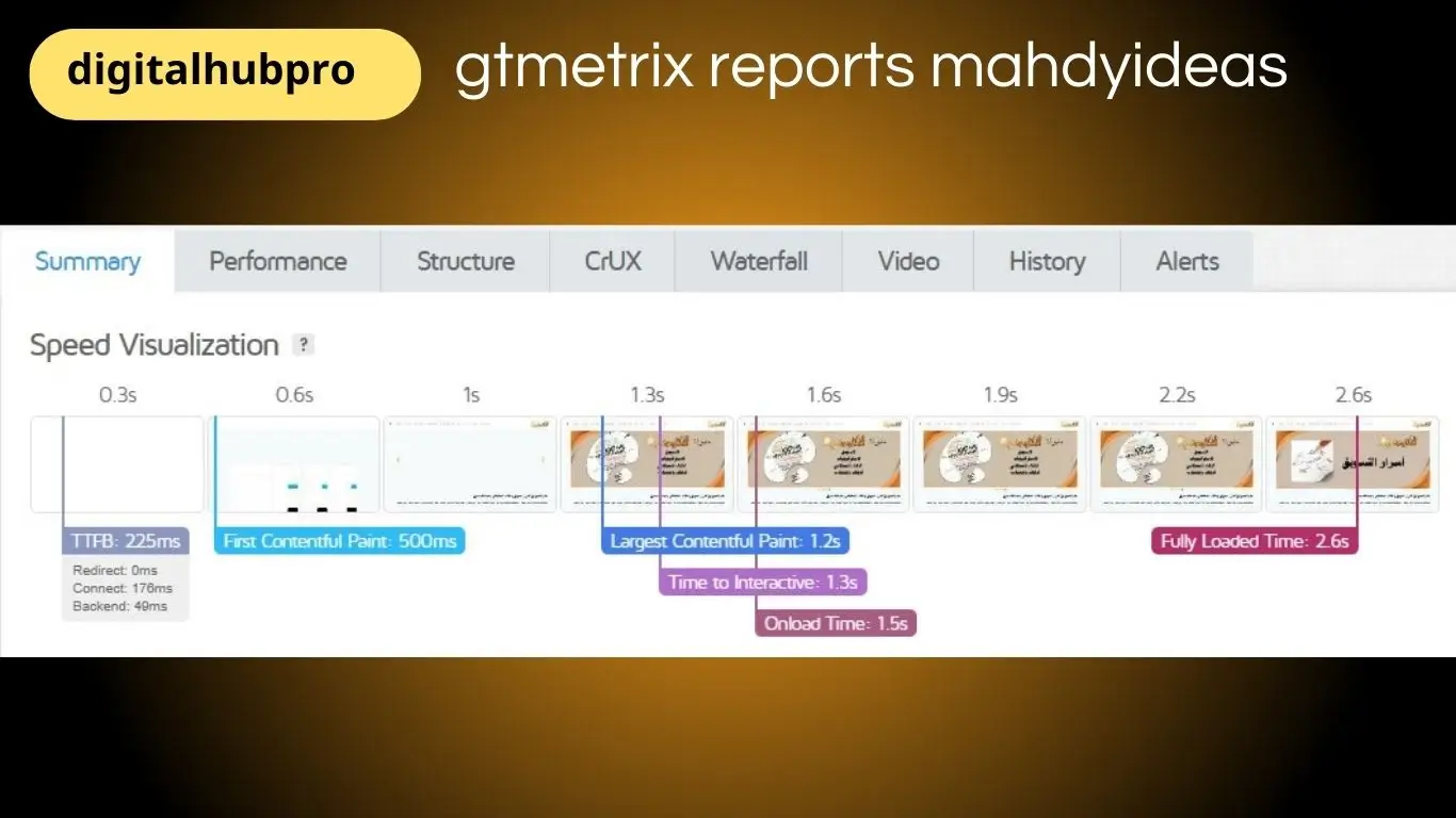 أهمية تحسين محركات البحث التقنية (Technical SEO)2025 5 gtmetrix reports mahdyideas