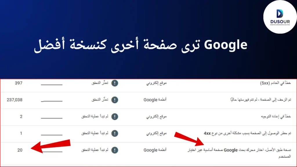 Google ترى صفحة أخرى كنسخة أفضل