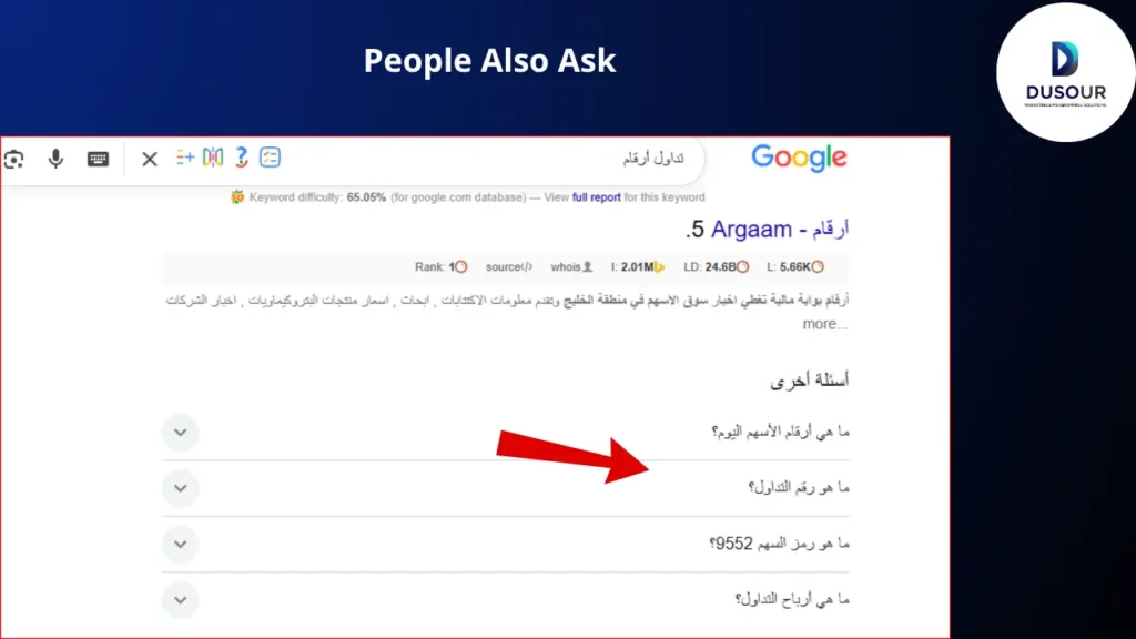 استغلال قسم أسئلة أخرى (People Also Ask) في نتائج بحث جوجل
