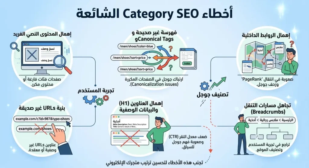 أخطاء Category SEO الشائعة