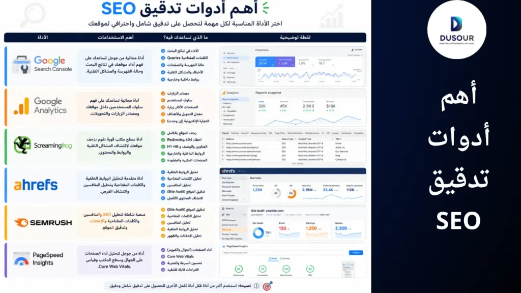 أهم أدوات تدقيق SEO
