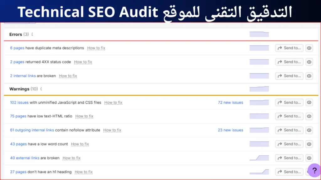 التدقيق التقني للموقع Technical SEO Audit