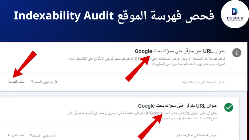 فحص فهرسة الموقع Indexability Audit