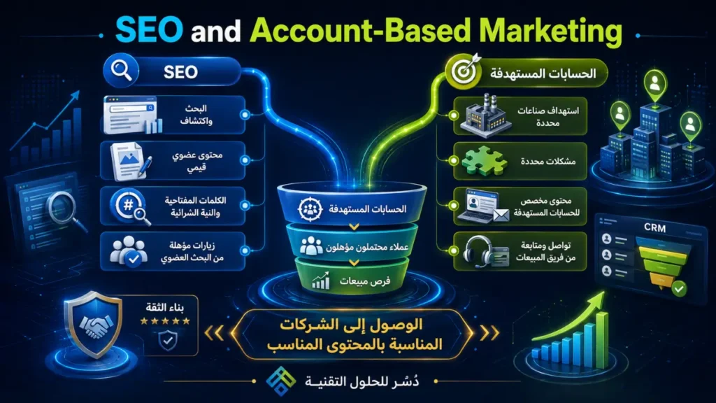 تكامل SEO مع Account-Based Marketing لجذب الحسابات المستهدفة والعملاء المحتملين في شركات B2B