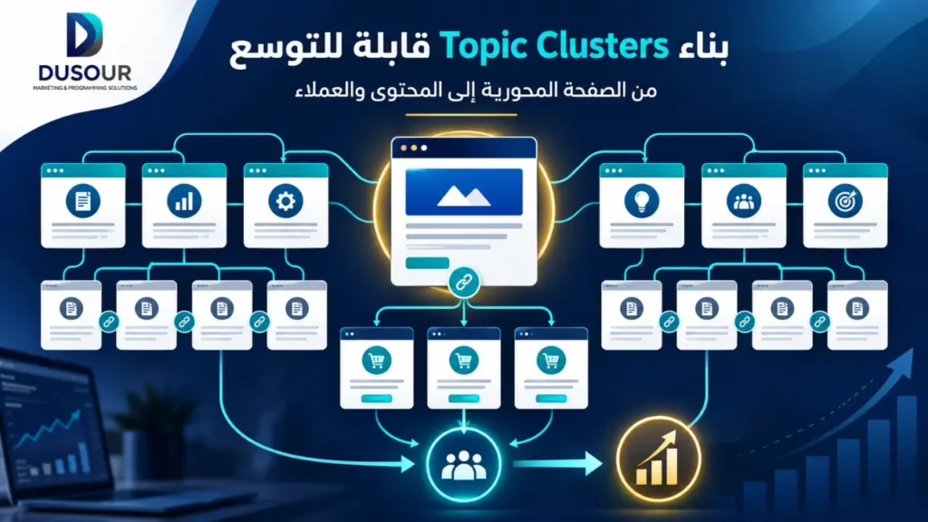 بناء Topic Clusters قابلة للتوسع استراتيجية محتوى تدعم نمو الأعمال